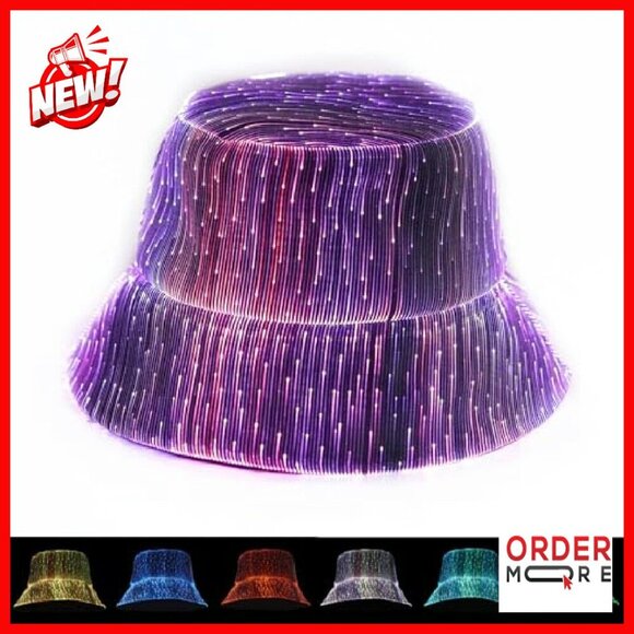 USB Rechargeable LED Bucket Hat Light Up Festival Gear 7 Colors main image 7